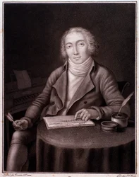 Porträtt av Nicolas Marie Dalayrac (1753-1809) engelsk kompositör Gravyr. 1800-talet. Privat samling