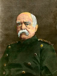 Porträtt av Otto Von Bismarck (1815-1898) Preussens kansler. Gravyr av 1800-talets Privatsamling