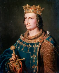 Porträtt av Filip IV den sköne (1268-1314), kung av Frankrike. Anonym målning från 1800-talet. Slotten i Versailles och Trianon.