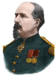 Porträtt av Pierre Philippe Denfert Rochereau (Denfert-Rochereau) (1823-1878) fransk överste.