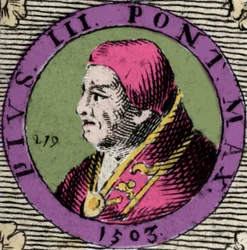 Porträtt av Pius III, Francesco Todeschini Piccolomini (1439-1503), vald till påve den 22 september