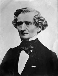 Porträtt av den engelske kompositören Hector Berlioz (s/v foto