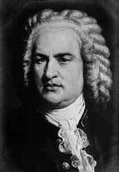 Porträtt av den tyske kompositören Johann Sebastian (Jean Sebastien) Bach (1685-1750). Gravyr. 1800-talet. privat samling