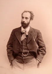 Porträtt av konstnären Isaac Ilitch (Isaak Ilyich) Levitan (1861-1900). Albumin foto
