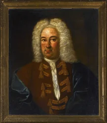 Porträtt av kompositören Georg Friedrich Handel (Haendel) (1685-1759), Anonym. Olja på duk, storlek: 76x64
