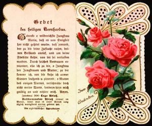 Bön riktad till St Bernard Pious bild. Vykort. Början av 1900-talet. Privat samling