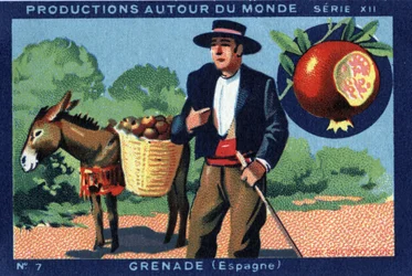 Produktioner runt om i världen: Granada i Spanien. Kromolitografi från 1933 i "" Joseph-Milliat Album""