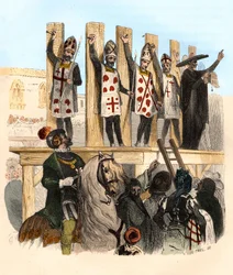 Straff av spiken på 1500-talet. Illustration i "" Mysteres of the Inquisition and Other Secretive Societies of Spain"" Av Victor de Fereal, Suberwick, Manuel Galo de Cuendias