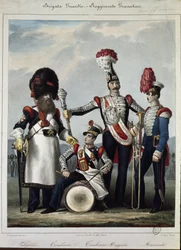 Sardiniens kungliga arméuniformer - litografi