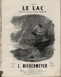 Noter till "" Le Lac "" Meditation Poetique av Alphonse de Lamartine, musik av Abraham, Louis Niedermeyer Private Collection.
