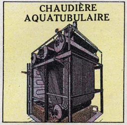 Ånggeneratorer: akvatubulär panna. Anonym illustration från 1925. Privat samling.