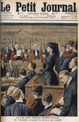 Fall Steinheil: Marguerite Steinheil (1869-1954) lyssnar på uppläsningen av domen - Le Peiny Journal, november 1909