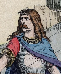 Den galliske hövdingen Vercingetorix (72-46 f.Kr.) - gravyr
