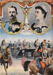 De hetaste av Frankrike: kung Gustav V (1858-1950) och drottning av mocka Victoria (Viktoria de Bade)