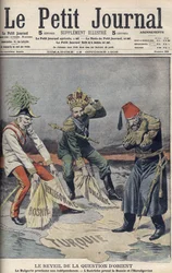 The Resurgence of the matter of orientaliska länder och Balkan, omslagsillustration från "Le Petit Journal"