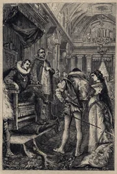Giulia Farneses äktenskap med Orsino Orsini i Rodrigo Borgias hus, 1489 - gravyr ur "Lucrezia Borgia" av Oscar Pio - 1883