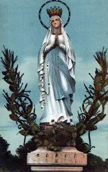 Jungfrun kröntes i Lourdes - Hautes Pyrenees (65) omkring 1900.