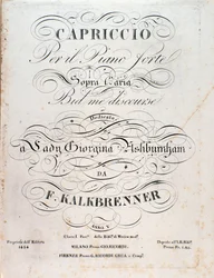Titelsida för musikaliska partitur av Capriccio av F Kalkbrenner
