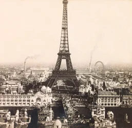 Universal Exposition of 1900 - Exposition Universelle de 1900 i Paris: Panoramautsikt över Champs de Mars - privat samling