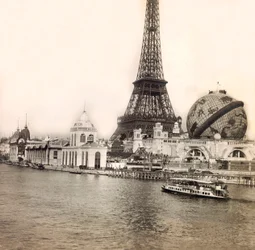 Världsutställningen 1900 i Paris: himmelsgloben och Eiffeltornet - privat samling