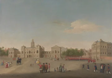 View of Horse Guards and Whitehall, c.1750 (olja på duk)