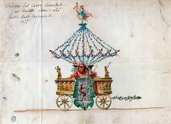 Utsikt över triumfvagnen i Lorelei, opera av Catalani (1877)