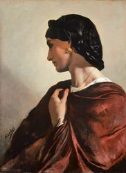 Porträtt av Nanna, ca 1861, av Anselm Friedrich Feuerbach (1829-1880), olja på duk, 73x55 cm