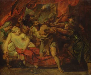 Simsons fängelse, efter en målning av Rubens, 1848