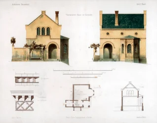 Design för ett hus i Glienicke, Tyskland, c1850.