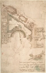 Kvartalsplan för ett tak med tak, ca. 1561.
