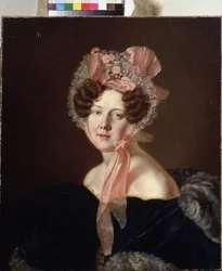 Porträtt av en dam (Porträtt av en dam). Målning av Anthelme Francois Lagrenee (1774-1832), olja på duk