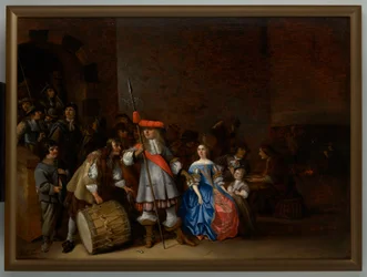 Guardroom Scene (olja på panel)