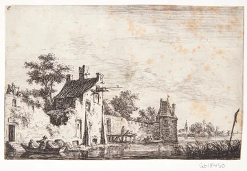 Stadsmur vid en flod