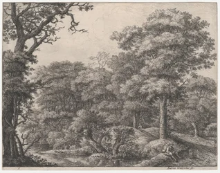 Resenärer vilar i skogen, 1600-talet.