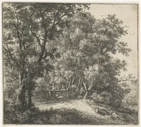 Två figurer vid ett staket Woodland Views, Series A (serietitel)
