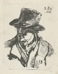 Byst av en man med hatt