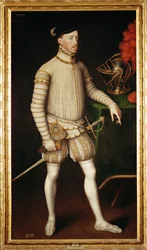 Maximilian II, son till kejsar Ferdinand I, kung av Böhmen, kejsare 1564 (målning på duk)