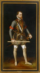 Filip II, kung av Spanien ... (olja på duk)