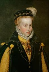 Drottning Anna av Spanien, fjärde hustrun till kung Filip II ... (olja på duk)