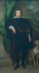 Prins Ruprecht av Pfalz med en hund