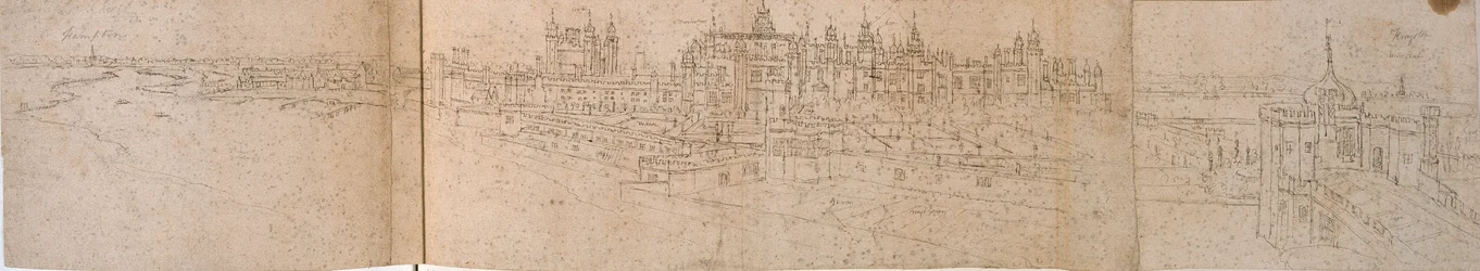Hampton Court Palace från floden, c1550-1560
