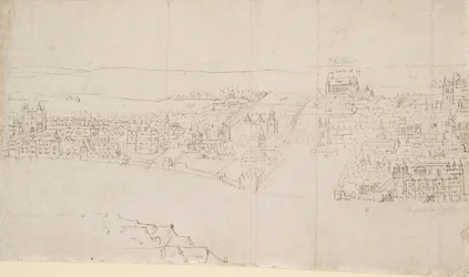 Panorama över London sett från Southwark: Durham House till Barnard
