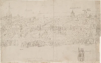 Panorama över London sett från Southwark: St Paul