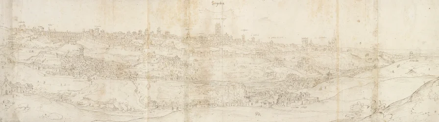 Panoramautsikt över Segovia från öst, c1560-1570