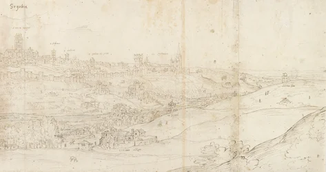 Panoramautsikt över Segovia från öster, c1560-1570