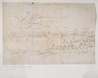 Ark med studier av Palaces of Hampton Court och Richmond och den omgivande landsbygden