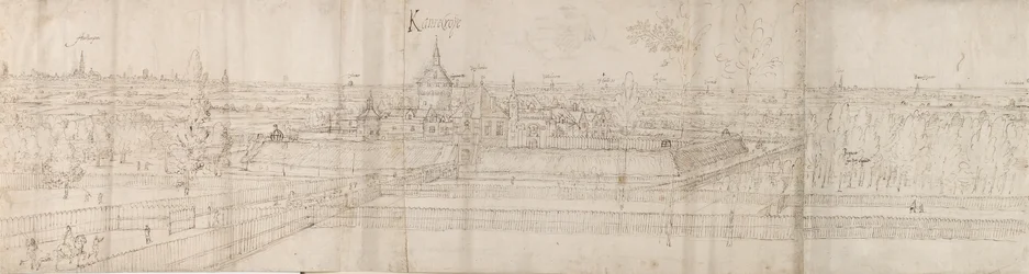 Utsikt över slottet Cantecroy nära Antwerpen och den omgivande landsbygden, 1557-58