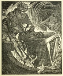 Kung Warwulfs död, pub. 1915 (gravyr)