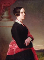Porträtt av Mrs. Sandys, konstnärens mor, senare 1840-talet (olja på panel)