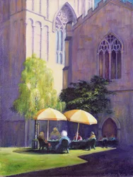 Refectory Garden, Exeter Cathedral, 1999 (akryl på papper)